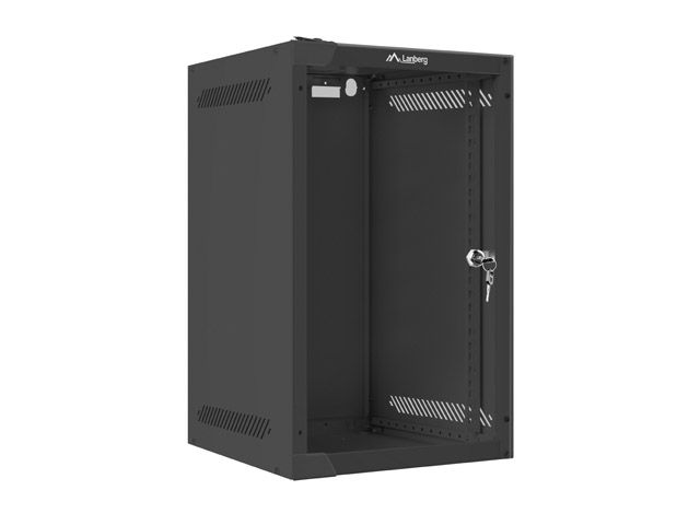 LANBERG RACKOVÁ SKRIŇA 10'' PRO MONTÁŽ NA STENU 9U/280X310 (FLAT PACK) S PROSKLENÝMI DVERAMI ČIERNA