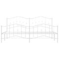 vidaXL Kovový rám postele s predným a zadným čelom biely 200x200 cm