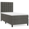 vidaXL Posteľný rám boxspring s matracom tmavosivý 80x200 cm zamat