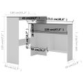 vidaXL Barový stôl s 2 stolovými doskami, bielo sivý 130x40x120 cm