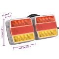 vidaXL Svetlá prívesu 2 ks červené 10,5x7,5x10 cm 12 V LED žiarovka
