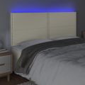 vidaXL Čelo postele krémové 160x5x118/128 cm umelá koža