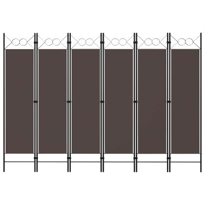 vidaXL Paraván so 6 panelmi, hnedý 240x180 cm