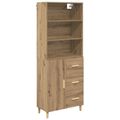 vidaXL Highboard Remeselný dub 69,5 x 32,5 x 180 cm Kompozitné drevo
