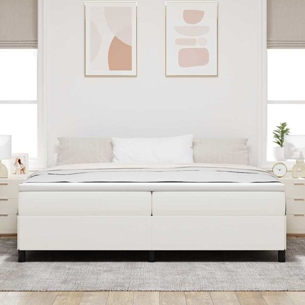 vidaXL Posteľ s pružinovým rámom Krémová 200 x 200 cm
