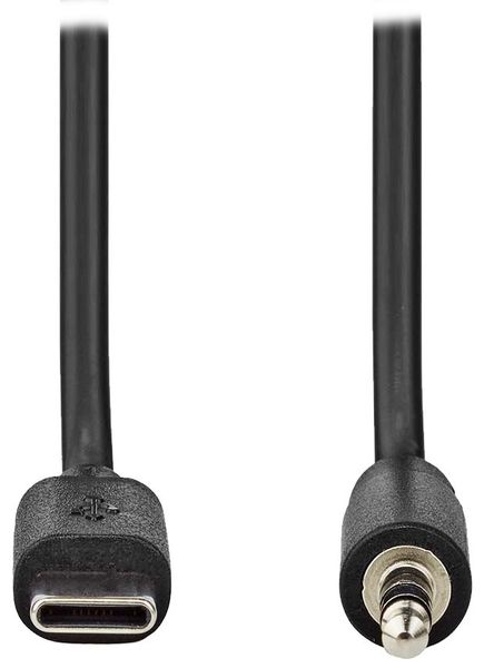 NEDIS USB-C adaptér/ USB-C zástrčka - 3,5 mm jack zástrčka/ čierny/ bulk/ 1m Kábel, audio, USB 2.0, zástrčka USB-C, zástrčka 3,5mm jack, čierny, 1m