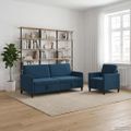 vidaXL Súprava pohovky s úložným priestorom 2 ks Modrá Polyester