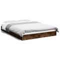 vidaXL Posteľný rám bez matraca dymový dub 140x190 cm kompozitné drevo