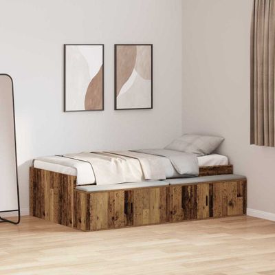 vidaXL Rám postele Staré drevo 80 x 200 cm Kompozitné drevo