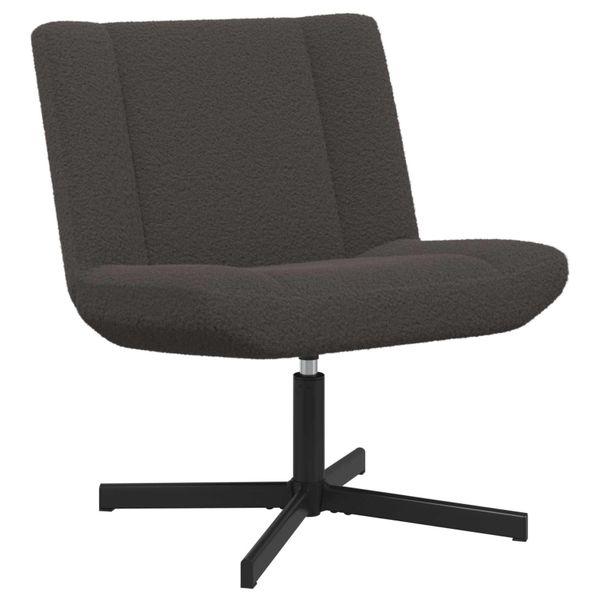vidaXL Otočná stolička Tmavo šedá 63 x 75 x 76 cm Ovčia kože