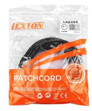UTP Patch Kábel Lexton RJ45 CAT6E 5m 8P8C 1:1 čierny UTP Patch Kabel Lexton RJ45 CAT6E 5m 8P8C 1:1 černý
