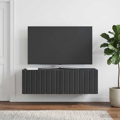vidaXL Nástenná TV skrinka 98 x 31 x 30 cm Čierna Kompozitné drevo