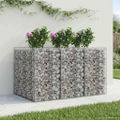 vidaXL Gabiónová vyvýšená posteľ 2 ks 150 x 100 x 100 cm Strieborná