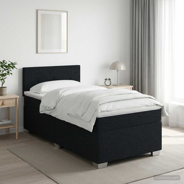 vidaXL Posteľ boxspring s matracom Čierna 100 x 200 cm Látka