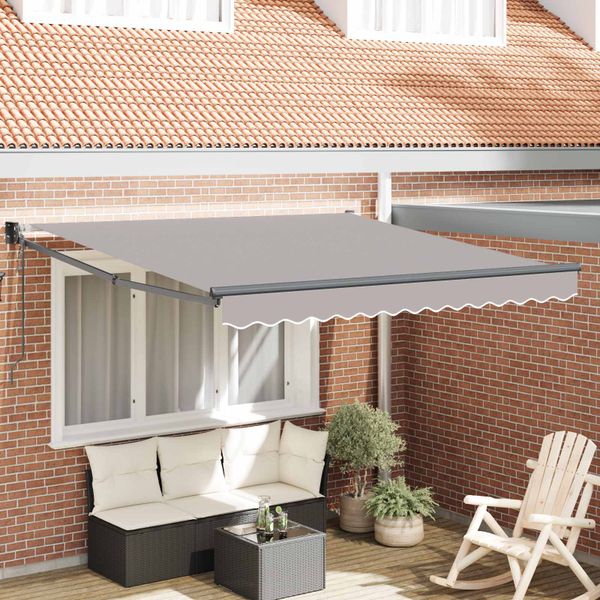vidaXL Markíza Svetlosivá 350 x 250 cm Polyester a kov