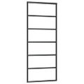 vidaXL Posuvné dvere s kovaním čierne 76x205 cm ESG sklo