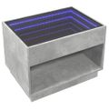 vidaXL Konferenčný stolík s nekonečnými LED betónovosivý 70x50x50 cm