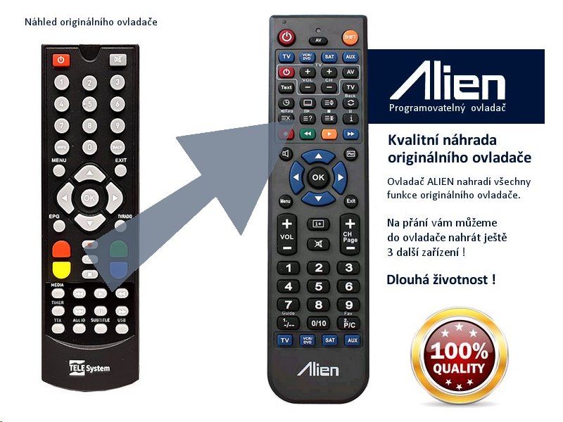 Dálkový ovládač ALIEN TeleSystem WINBOX DT2000