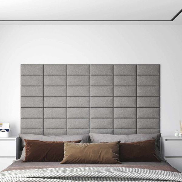 vidaXL Nástenný čelník 12 pcs 30 x 15 cm Svetlosivá látka