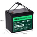 AGM12V75AH-J Green Cell CUBE AGM IP54 12V 75Ah VRLA gélová batéria s hlbokým cyklom pre elektrické v