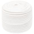 vidaXL Lodné lano biele 12 mm 100 m polypropylén