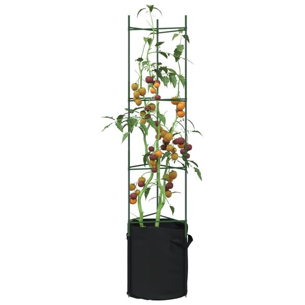 vidaXL Mriežky na paradajky s vreckami na rastliny 8ks 154cm oceľ a PP