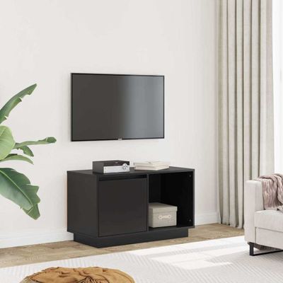 vidaXL TV skrinka čierna 74x35x44 cm masívna borovica