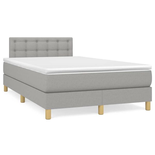 vidaXL Boxspring posteľ s matracom bledosivá 120x190 cm látka