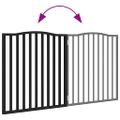 vidaXL Brána pre psa skladacia 2 panely čierna 160 cm topoľové drevo