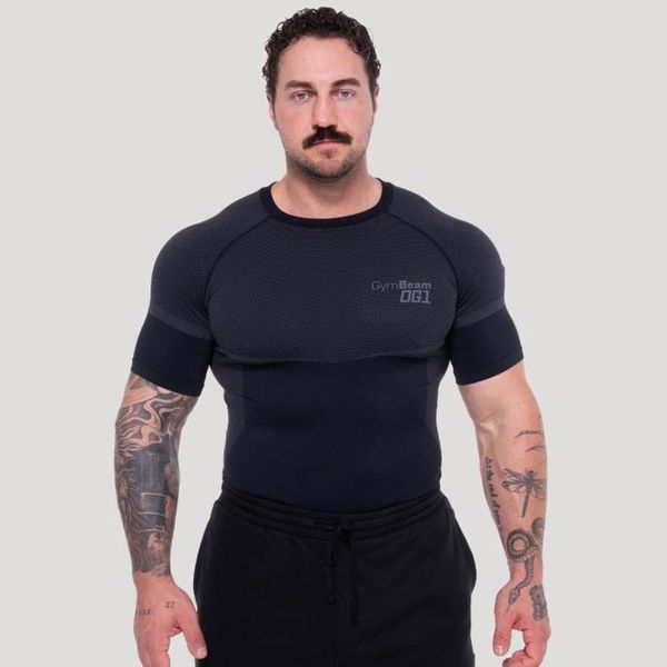 Bezšvové tričko OG1 Black/Grey - GymBeam, veľkosť L