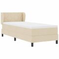 vidaXL Posteľ s pružinovým rámom Krémová 80 x 200 cm látka