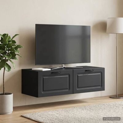 vidaXL Nástenná TV skrinka Čierna 98 x 41 x 30 cm Kompozitné drevo