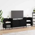 vidaXL TV skrinka 160 x 35 x 55 cm Čierny dub Kompozitné drevo