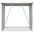 vidaXL Záhradná kôlňa na drevo z galvanizovanej ocele 163x83x154 cm sivá