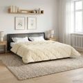 vidaXL Zimný prehoz 200 x 220 cm Zima Krémová Priedušná