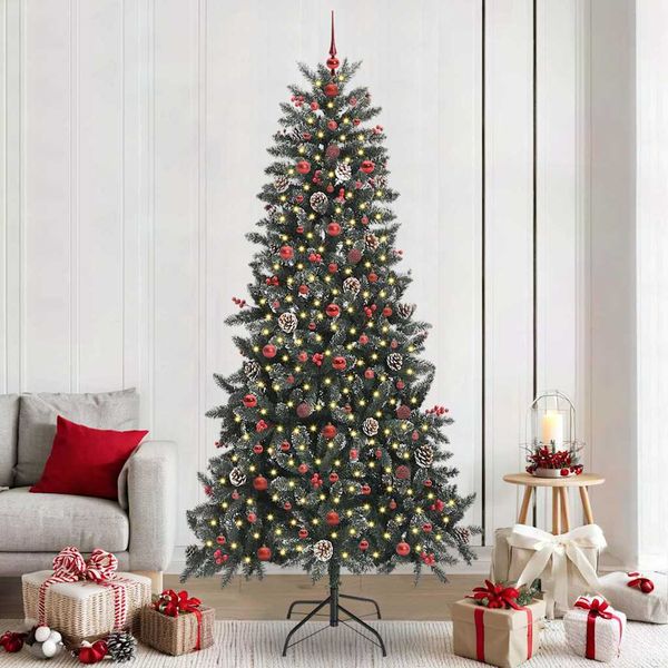 vidaXL Umelý vianočný stromček Zelená 240 cm PVC, plast a oceľ