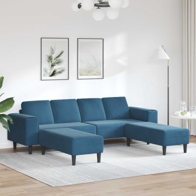 vidaXL Pohovka do obývačky 3 pcs Modrá 250 x 188 x 76 cm