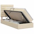 vidaXL Postel s úložným prostorem a matrací Krémová 100 x 200 cm látka