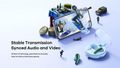 Bezdrôtové slúchadlá Bluetooth TWS C1 BT 5.3 ENC modrá