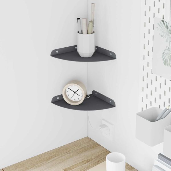 vidaXL Závesná polica s poličkou 2 pcs Antracit 18 x 18 x 2 cm