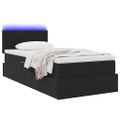 vidaXL LED úložná posteľ s matracom Čierna 90 x 200 cm Zamat