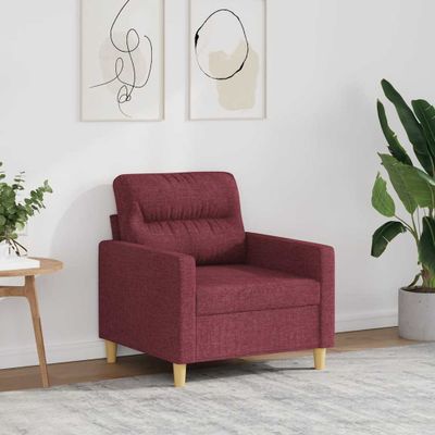vidaXL Jednomiestna pohovka, vínovo červená 60 cm, látka