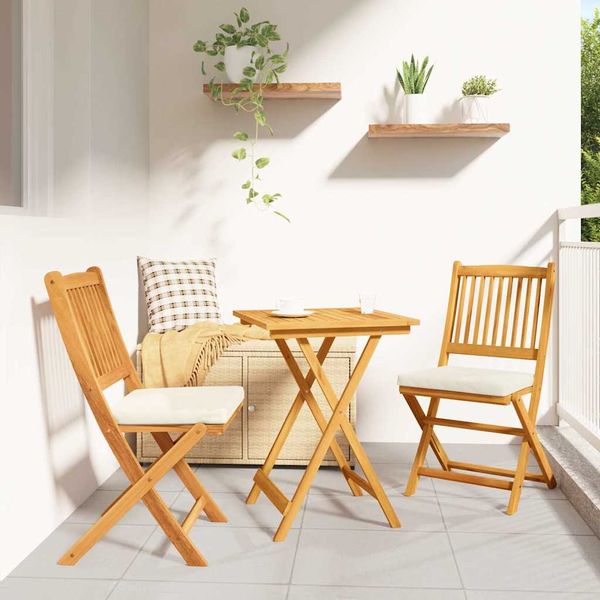 vidaXL Záhradný bistro set 3 pcs Hnedá Pevné akáciové drevo