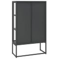 vidaXL Vysoká skrinka antracitová 80x35x135 cm oceľ a tvrdené sklo