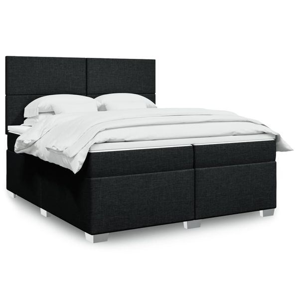 vidaXL Boxspring posteľ s matracom čierna 200x200 cm látka