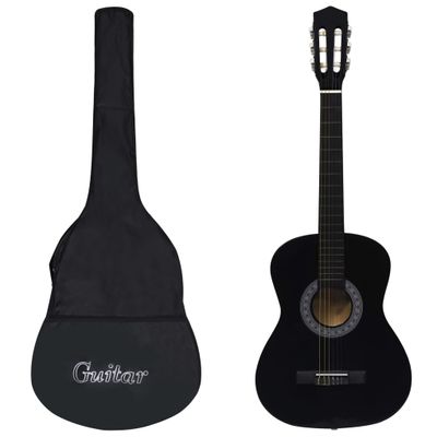 vidaXL Klasická gitara pre začiatočníkov s taškou čierna 3/4 36"