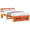 vidaXL Rám postele Včelí hnedý 135 x 190 cm Masívne borovicové drevo