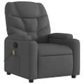 vidaXL Masážne kreslo s polohovacím mechanizmom, tmavosivá látka