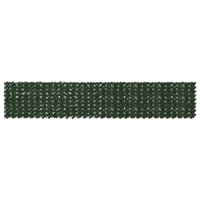 vidaXL Balkónový plôtik s listami Tmavozelená 400 x 75 cm
