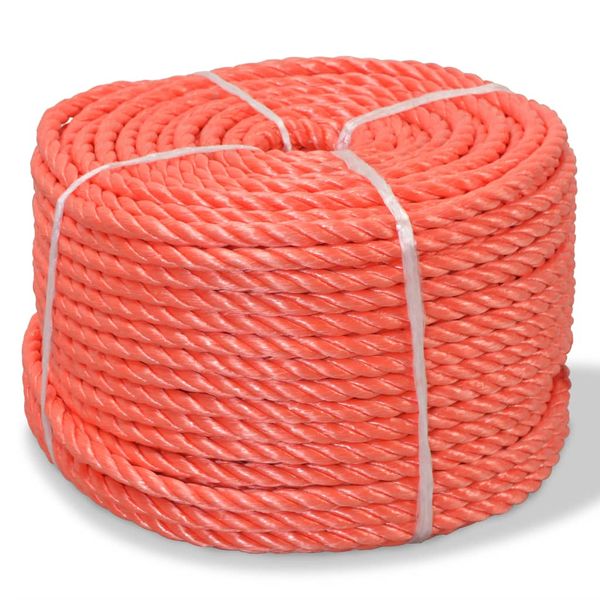 vidaXL Pletené lano polypropylénové 12 mm 500 m oranžové